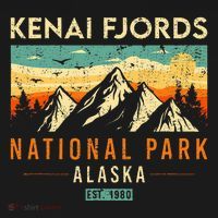 Kenai Fjords Est. 1980 Retro Alaska National Park Mousepad thumb 1