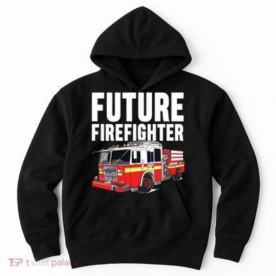 Kids Future Firefighter Fire Truck Theme Birthday Boy Hoodie