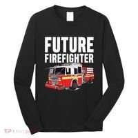 Kids Future Firefighter Fire Truck Theme Birthday Boy Long Sleeve Shirt thumb 0