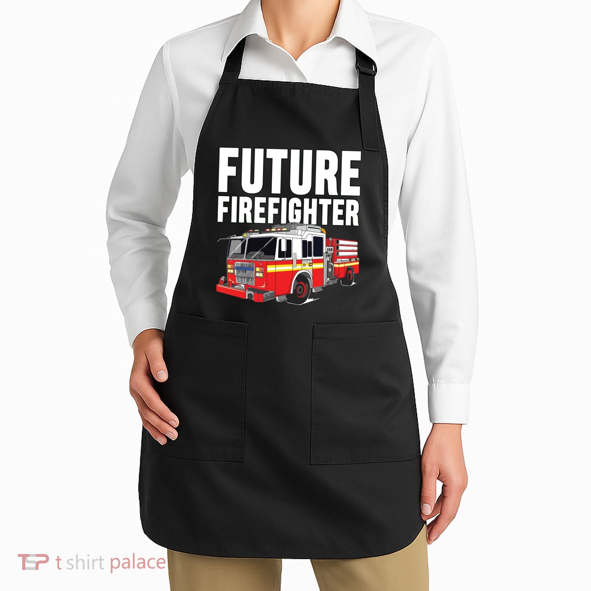 Kids Future Firefighter Fire Truck Theme Birthday Boy Apron