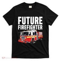 Kids Future Firefighter Fire Truck Theme Birthday Boy T-Shirt thumb 0