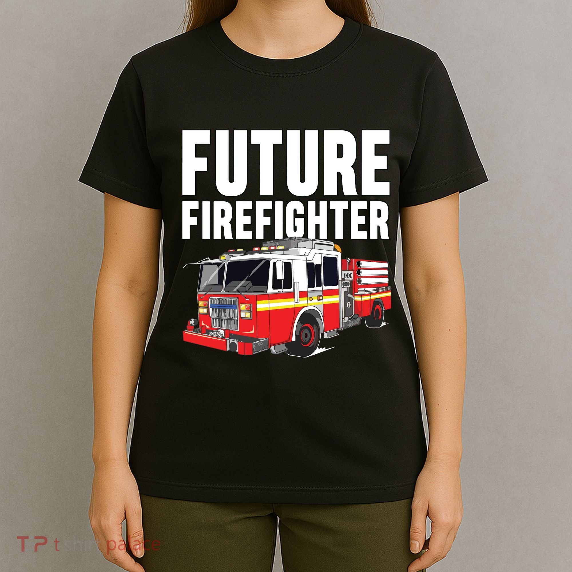 Kids Future Firefighter Fire Truck Theme Birthday Boy T-Shirt