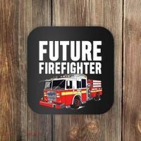 Kids Future Firefighter Fire Truck Theme Birthday Boy Coaster thumb 0