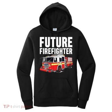 Kids Future Firefighter Fire Truck Theme Birthday Boy Women's Hoodie