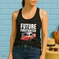Kids Future Firefighter Fire Truck Theme Birthday Boy Women's Tank Top thumb 2