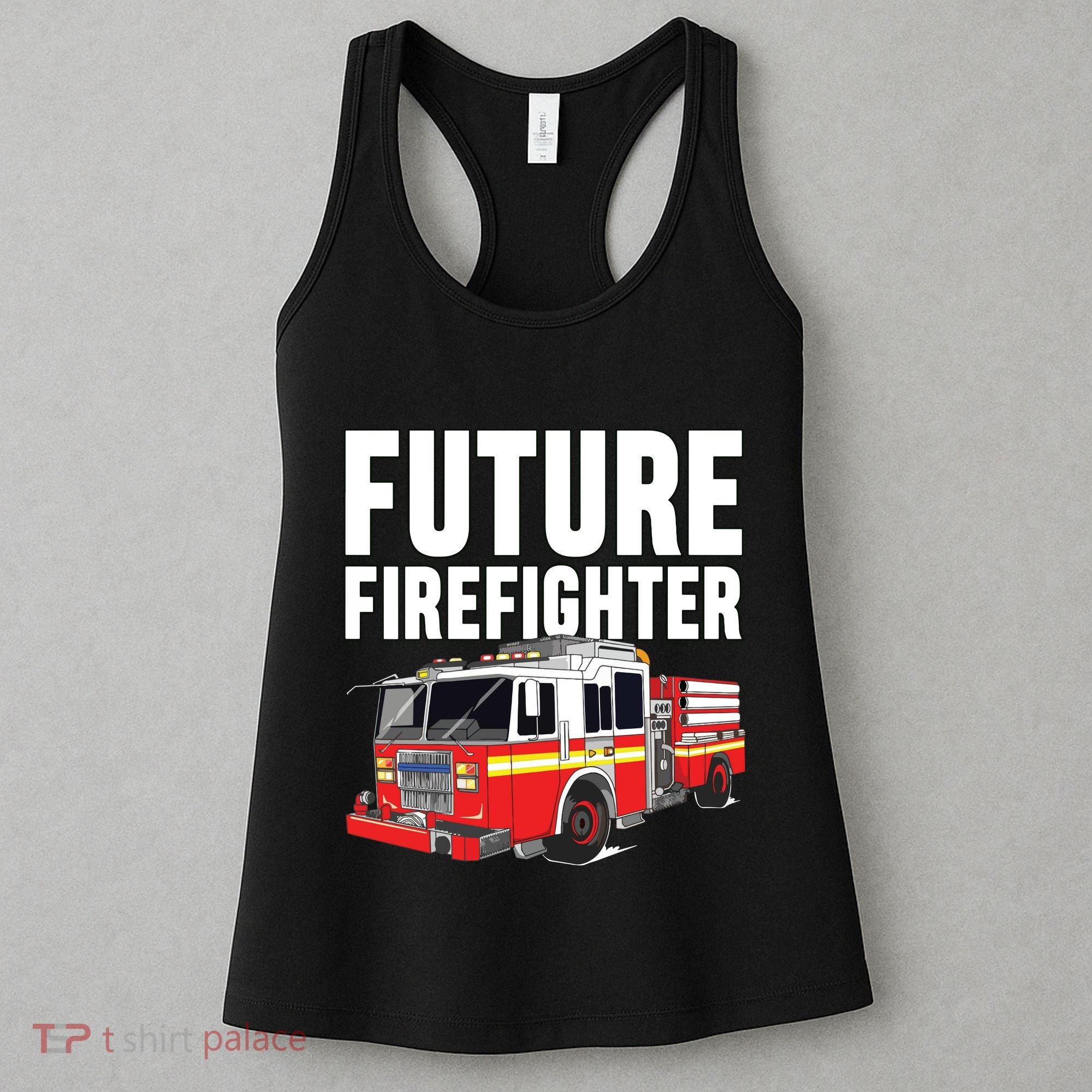 Kids Future Firefighter Fire Truck Theme Birthday Boy Women's Tank Top