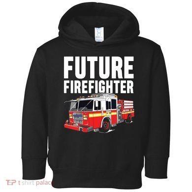 Kids Future Firefighter Fire Truck Theme Birthday Boy Toddler Hoodie