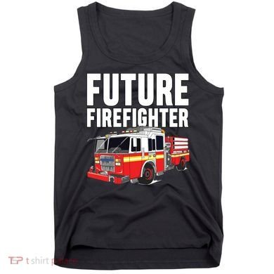 Kids Future Firefighter Fire Truck Theme Birthday Boy Tank Top
