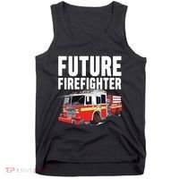 Kids Future Firefighter Fire Truck Theme Birthday Boy Tank Top thumb 0