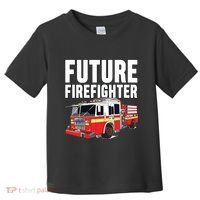 Kids Future Firefighter Fire Truck Theme Birthday Boy Toddler T-Shirt thumb 0