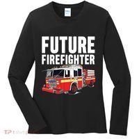 Kids Future Firefighter Fire Truck Theme Birthday Boy Women's Long Sleeve Shirt thumb 0
