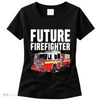 Kids Future Firefighter Fire Truck Theme Birthday Boy Women's T-Shirt thumb 0