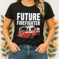 Kids Future Firefighter Fire Truck Theme Birthday Boy Women's T-Shirt thumb 2