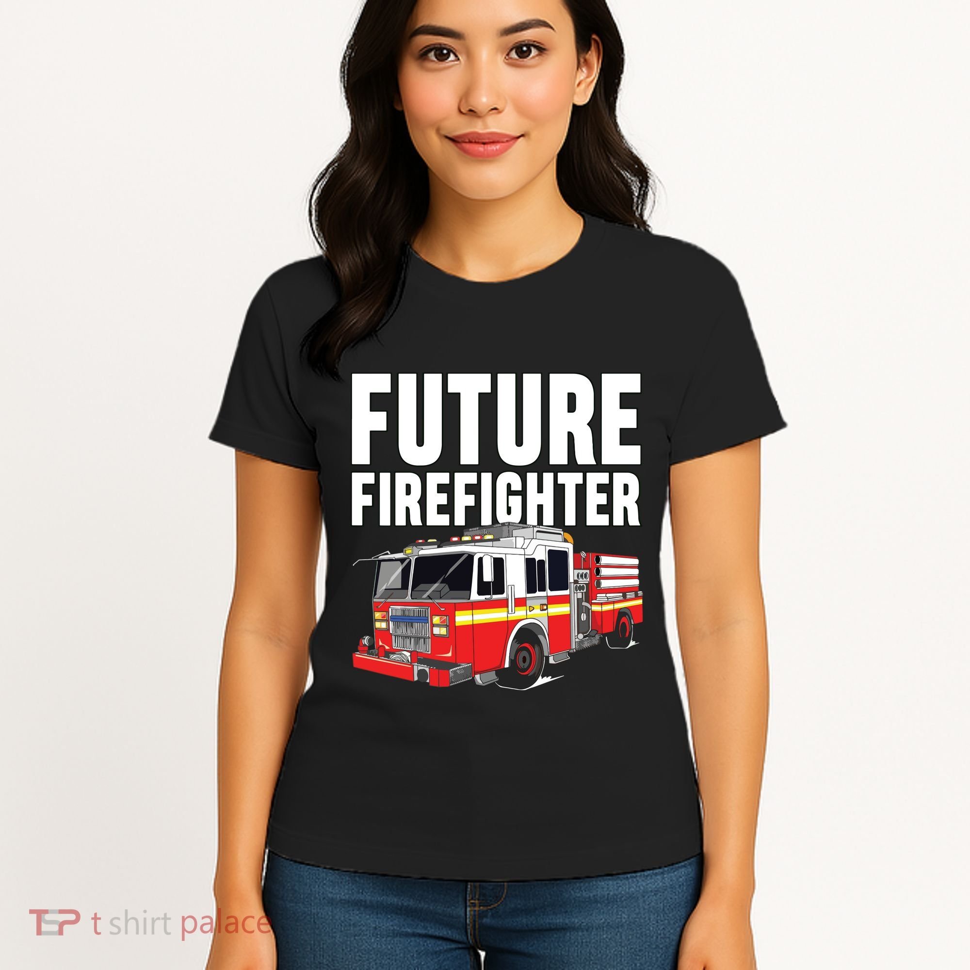 Kids Future Firefighter Fire Truck Theme Birthday Boy Women's T-Shirt