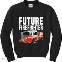 Kids Future Firefighter Fire Truck Theme Birthday Boy Kids Sweatshirt thumb 0