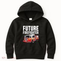 Kids Future Firefighter Fire Truck Theme Birthday Boy Kids Hoodie thumb 0