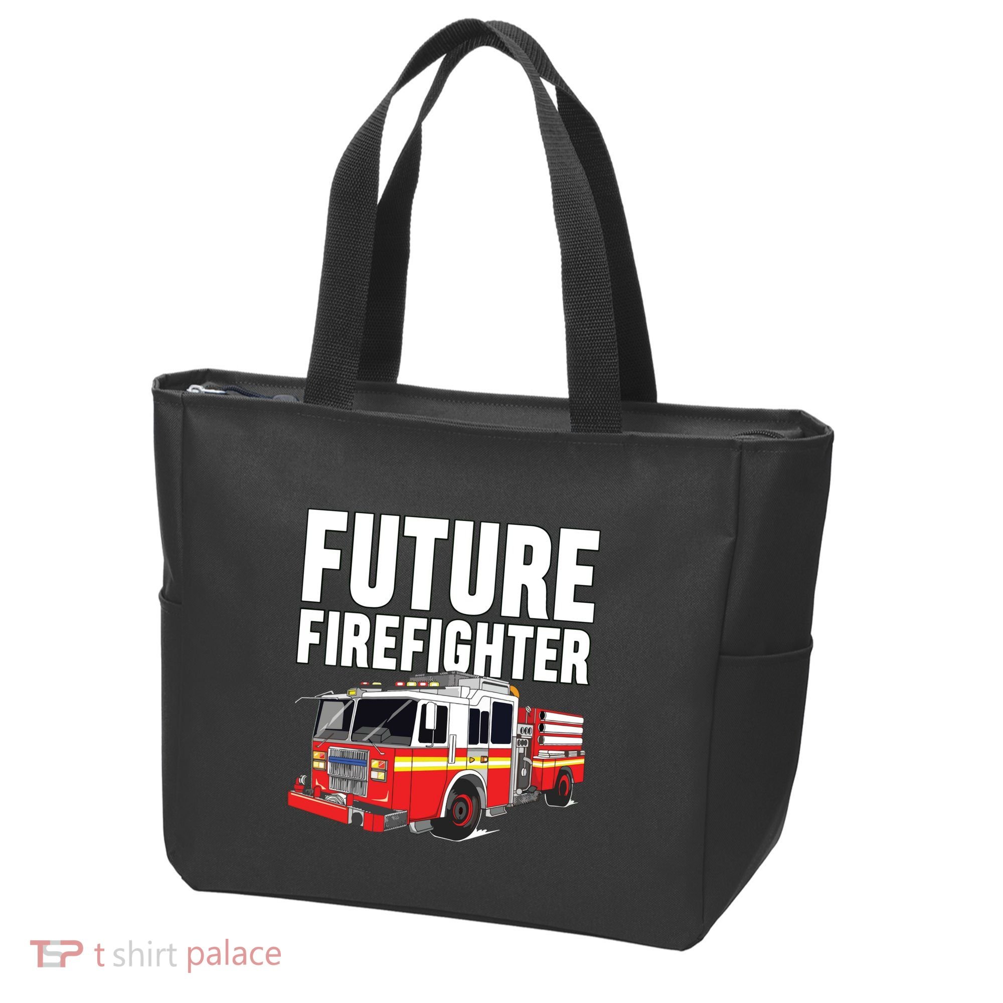 Kids Future Firefighter Fire Truck Theme Birthday Boy Tote Bag