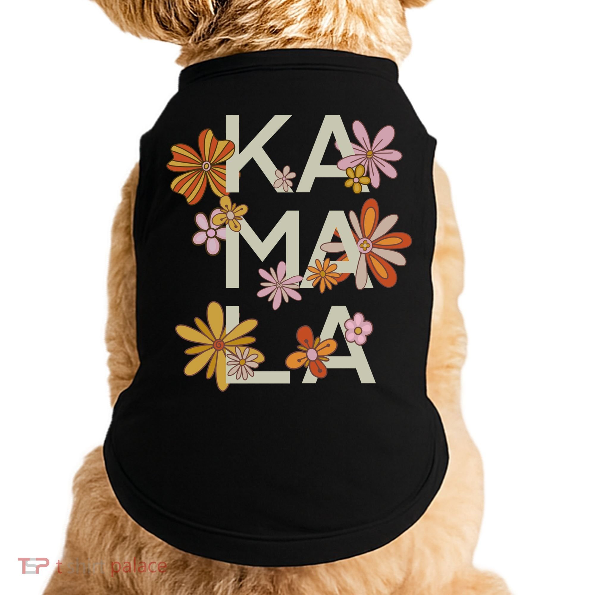 Kamala Flowers Groovy Retro Cute Gift Doggie Tank