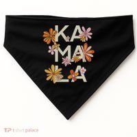 Kamala Flowers Groovy Retro Cute Gift USA-Made Doggie Bandana thumb 0