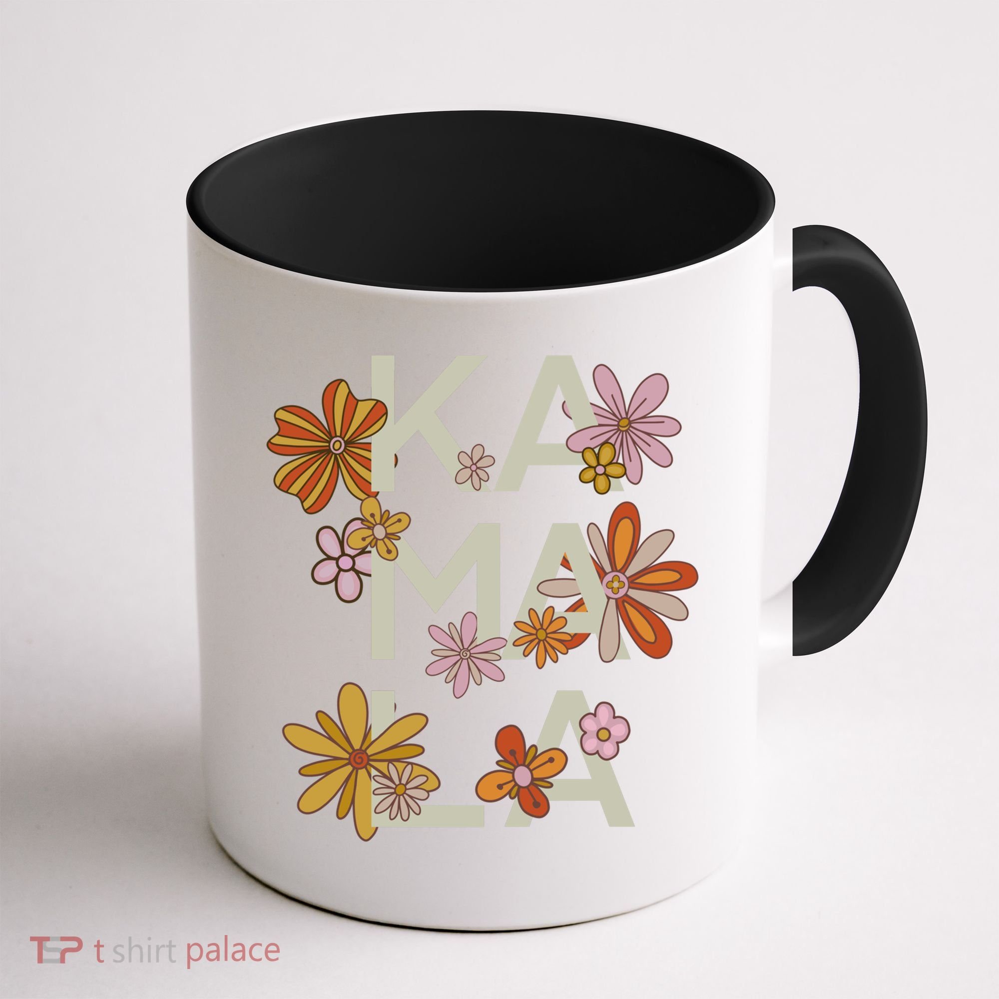 Kamala Flowers Groovy Retro Cute Gift Coffee Mug