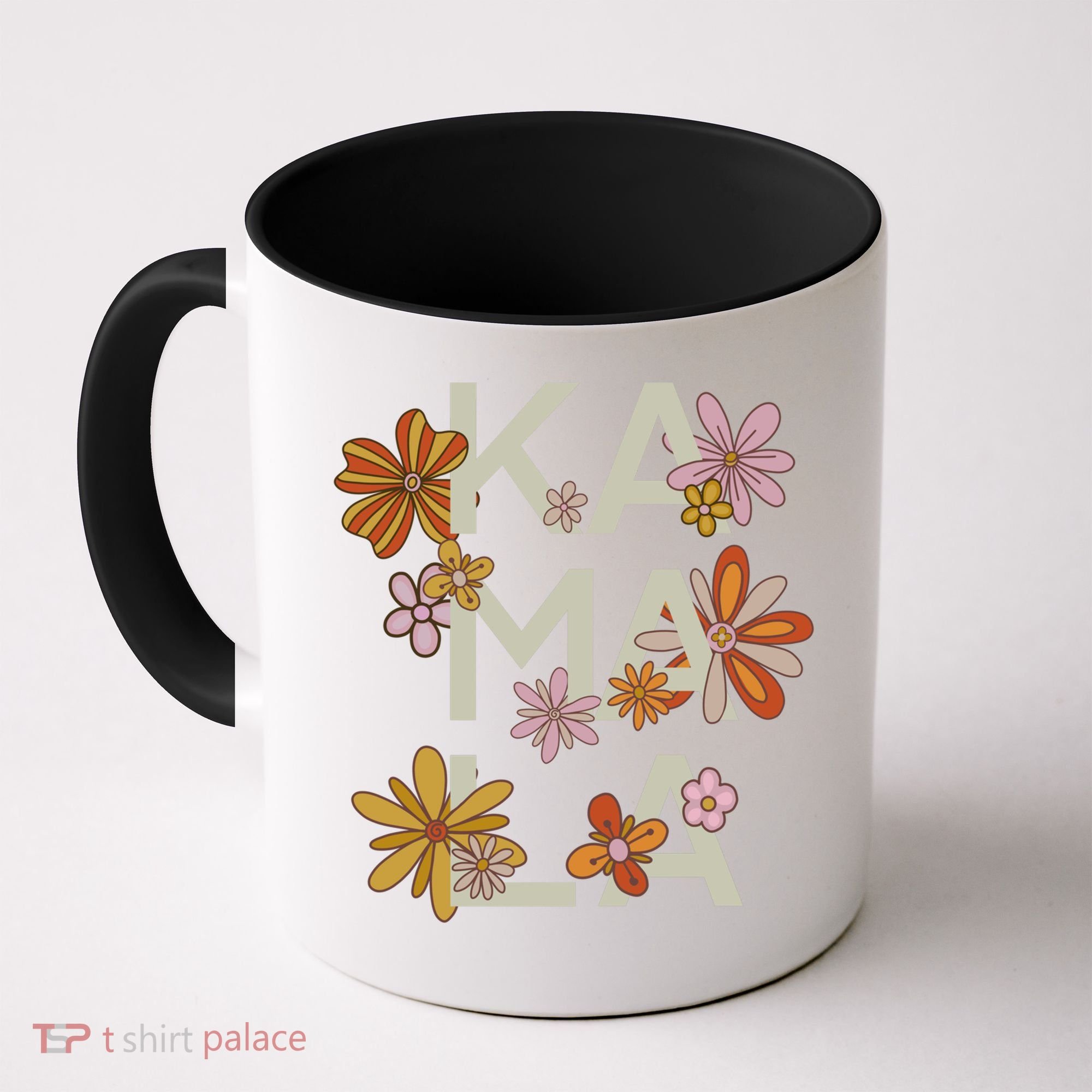 Kamala Flowers Groovy Retro Cute Gift Coffee Mug