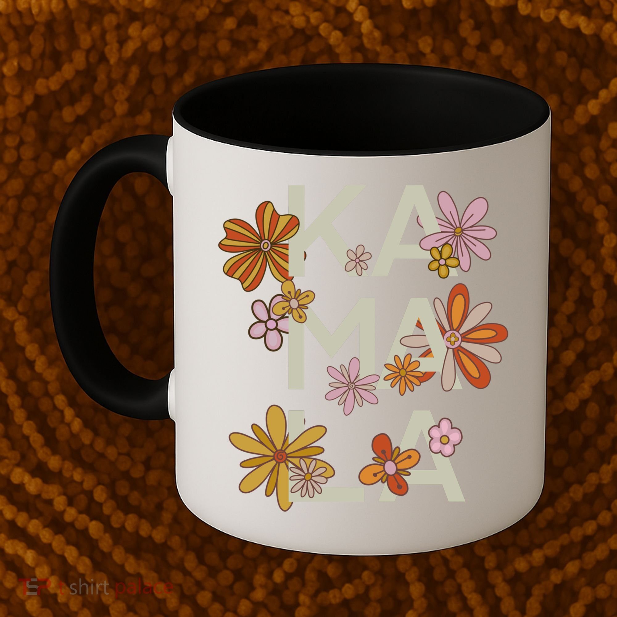 Kamala Flowers Groovy Retro Cute Gift Coffee Mug