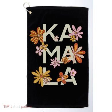 Kamala Flowers Groovy Retro Cute Gift Golf Towel