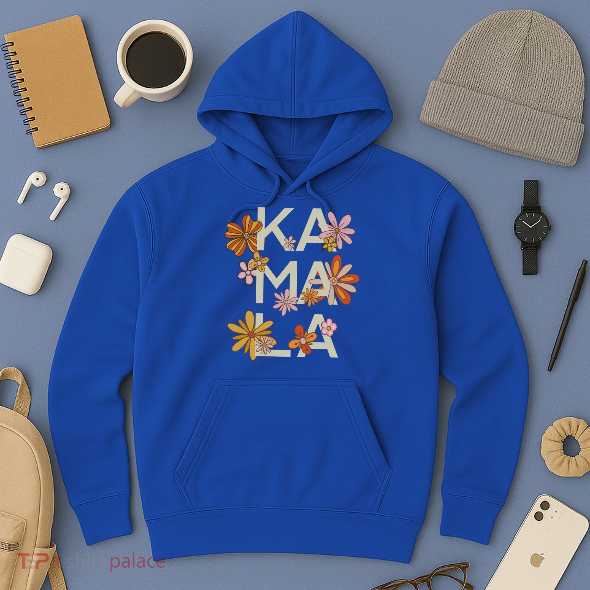 Kamala Flowers Groovy Retro Cute Gift Hoodie