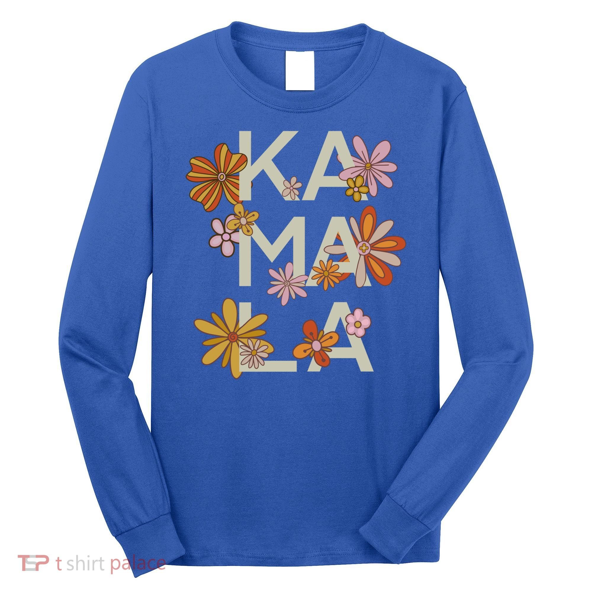 Kamala Flowers Groovy Retro Cute Gift Long Sleeve Shirt