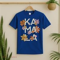Kamala Flowers Groovy Retro Cute Gift T-Shirt thumb 2