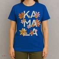 Kamala Flowers Groovy Retro Cute Gift T-Shirt thumb 4