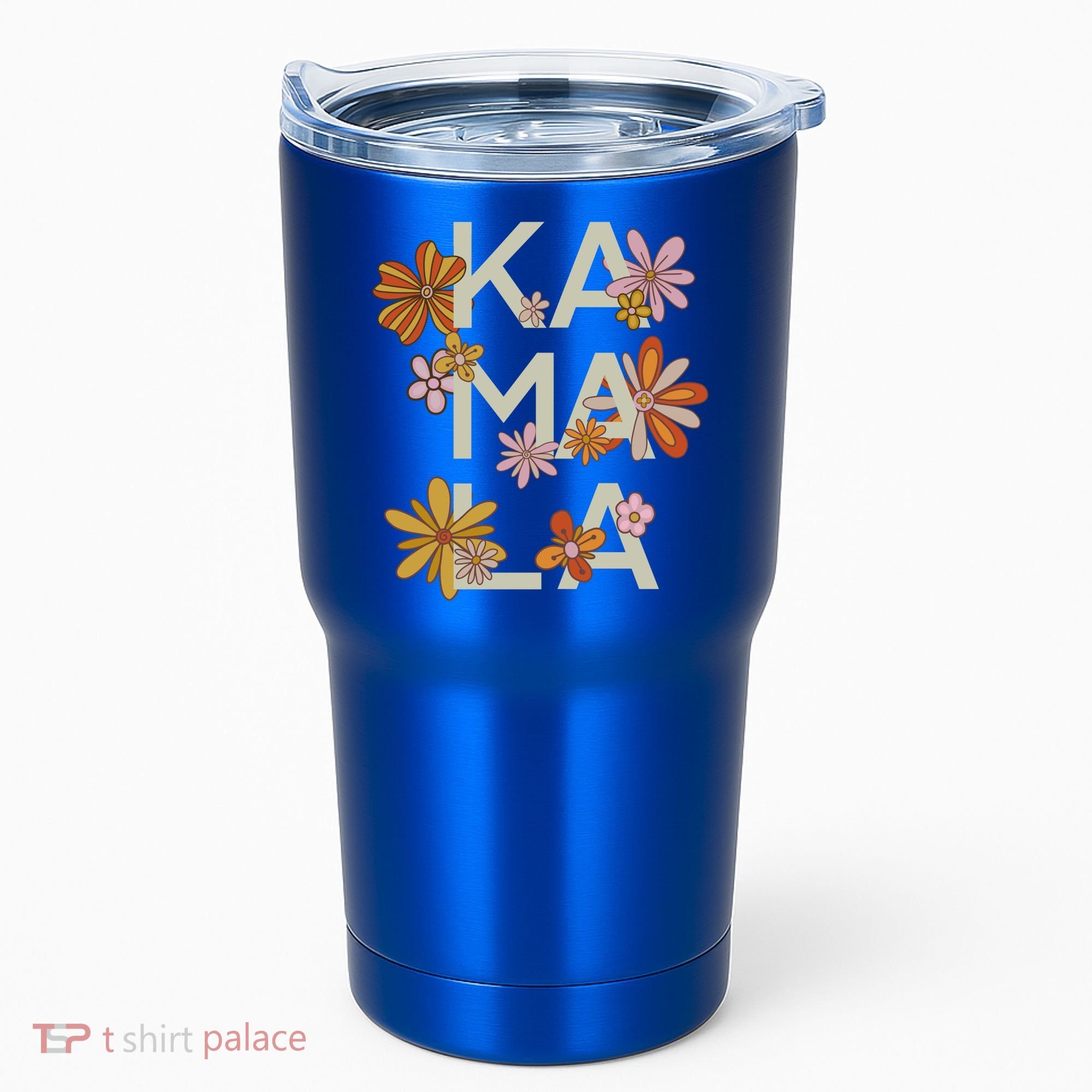 Kamala Flowers Groovy Retro Cute Gift Tumbler