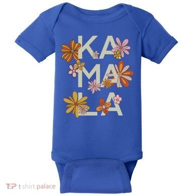 Kamala Flowers Groovy Retro Cute Gift Baby Bodysuit
