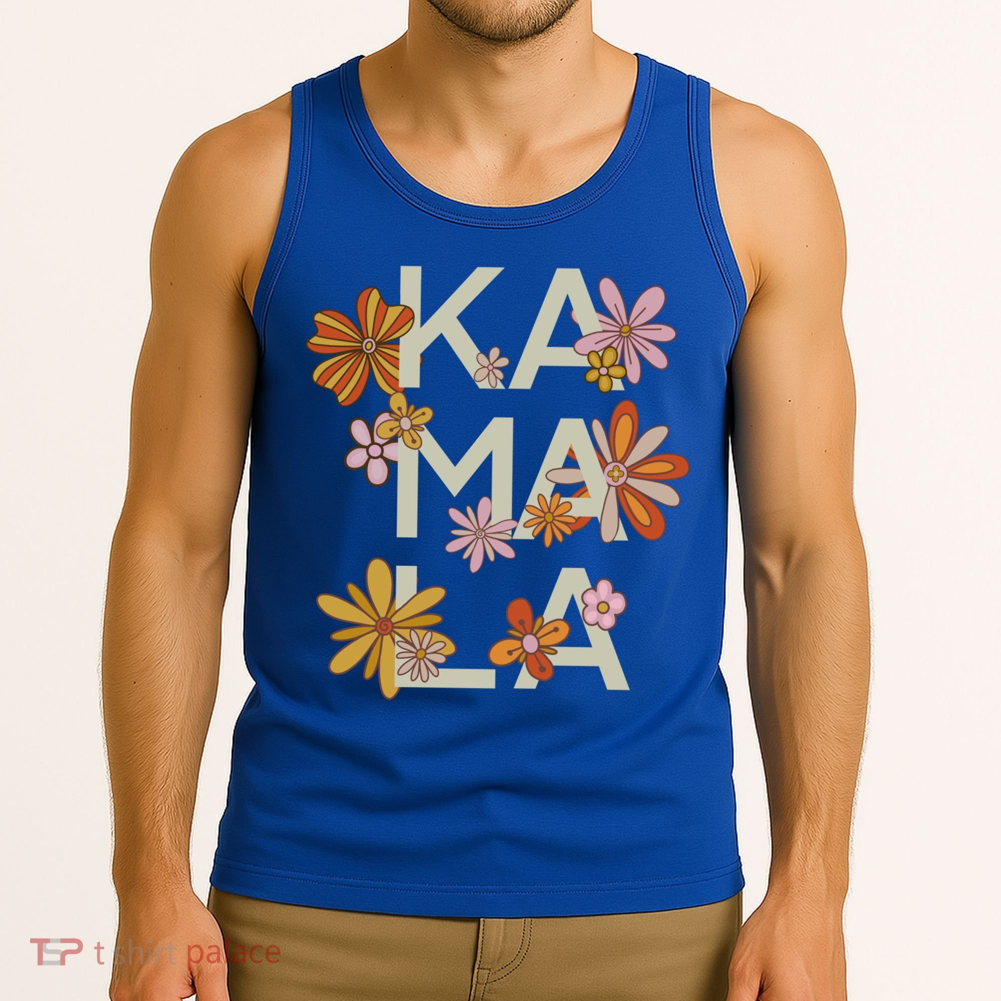 Kamala Flowers Groovy Retro Cute Gift Tank Top