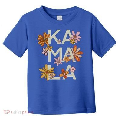 Kamala Flowers Groovy Retro Cute Gift Toddler T-Shirt
