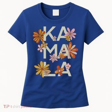Kamala Flowers Groovy Retro Cute Gift Women's T-Shirt