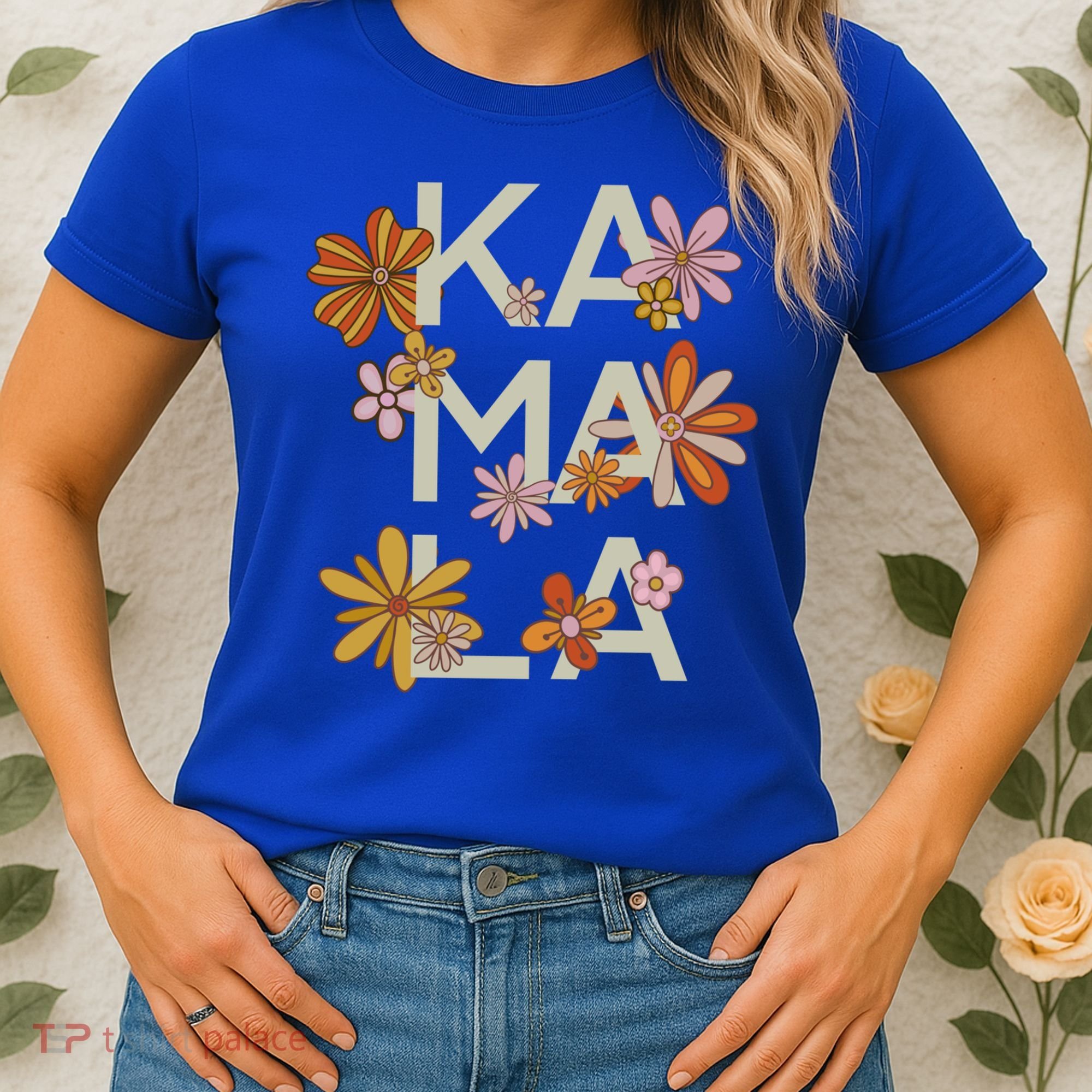 Kamala Flowers Groovy Retro Cute Gift Women's T-Shirt
