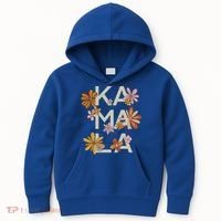 Kamala Flowers Groovy Retro Cute Gift Kids Hoodie thumb 0