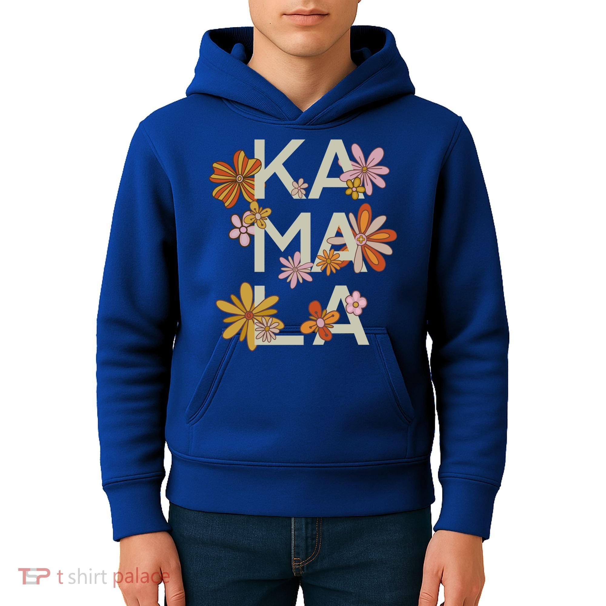 Kamala Flowers Groovy Retro Cute Gift Kids Hoodie