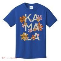 Kamala Flowers Groovy Retro Cute Gift Kids T-Shirt thumb 0