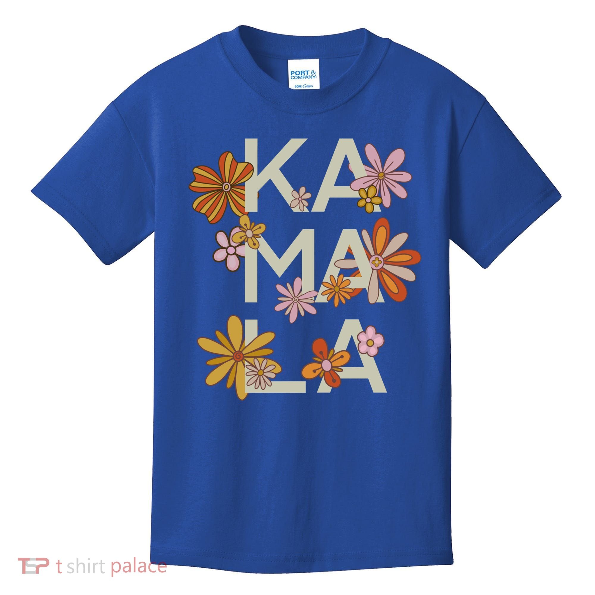 Kamala Flowers Groovy Retro Cute Gift Kids T-Shirt
