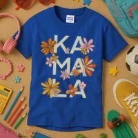 Kamala Flowers Groovy Retro Cute Gift Kids T-Shirt thumb 3