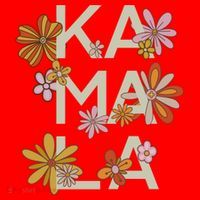 Kamala Flowers Groovy Retro Cute Gift Santa Hat thumb 1