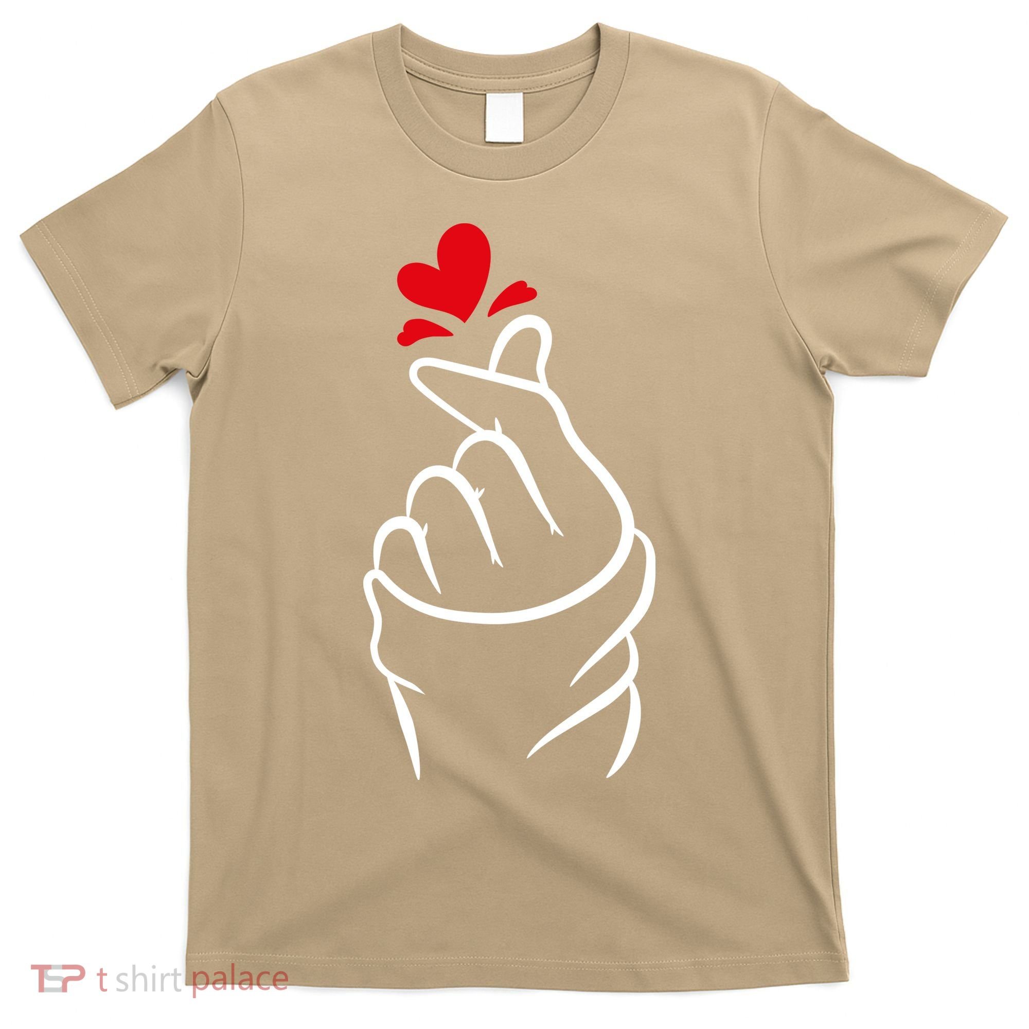 Korean Finger Heart, Korean Love Gift, Cute Korean Heart T, K Pop S T-Shirt