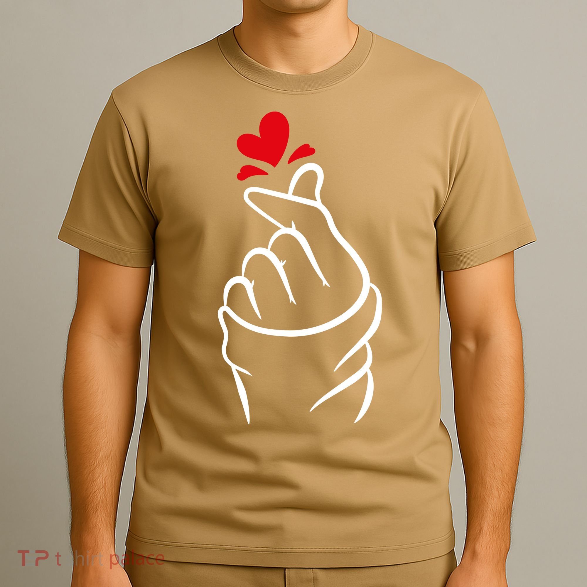 Korean Finger Heart, Korean Love Gift, Cute Korean Heart T, K Pop S T-Shirt