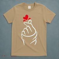 Korean Finger Heart, Korean Love Gift, Cute Korean Heart T, K Pop S T-Shirt thumb 5