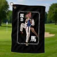 Kung Fu Horse Golf Towel thumb 1