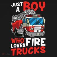 Kids Firefighter Just A Boy Who Loves Fire Trucks Polo thumb 3