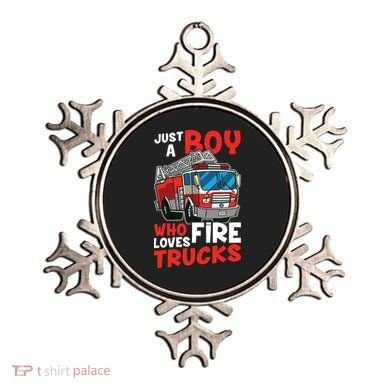 Kids Firefighter Just A Boy Who Loves Fire Trucks Ornament