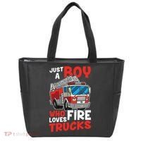 Kids Firefighter Just A Boy Who Loves Fire Trucks Tote Bag thumb 0